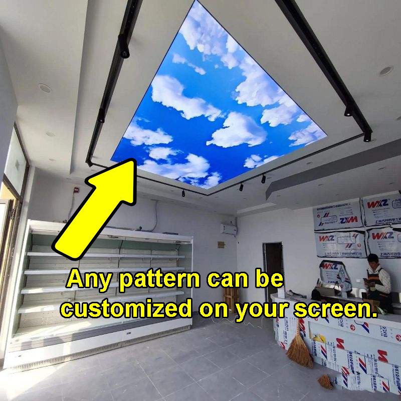 FOXYGEN Ceiling Decoration False Ceiling LED backlit illuminannce pvc white Translucent Stretch Ceiling