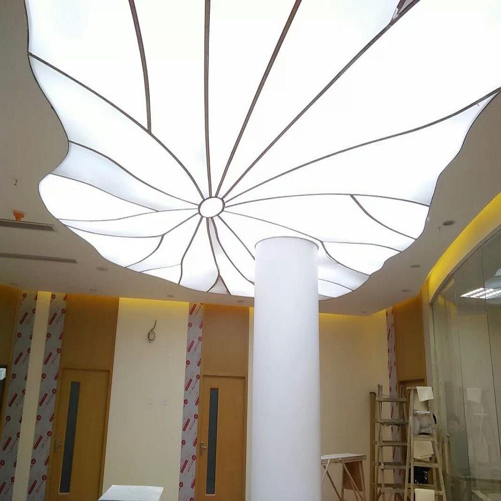 FOXYGEN Ceiling Decoration False Ceiling LED backlit illuminannce pvc white Translucent Stretch Ceiling