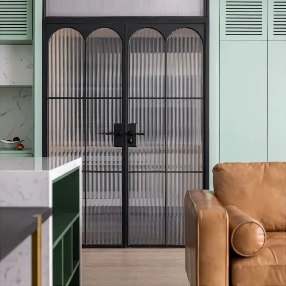 Fluted glass window film PET material reeded decorative film for home and office self adhesive glass looking film 1.48*30m