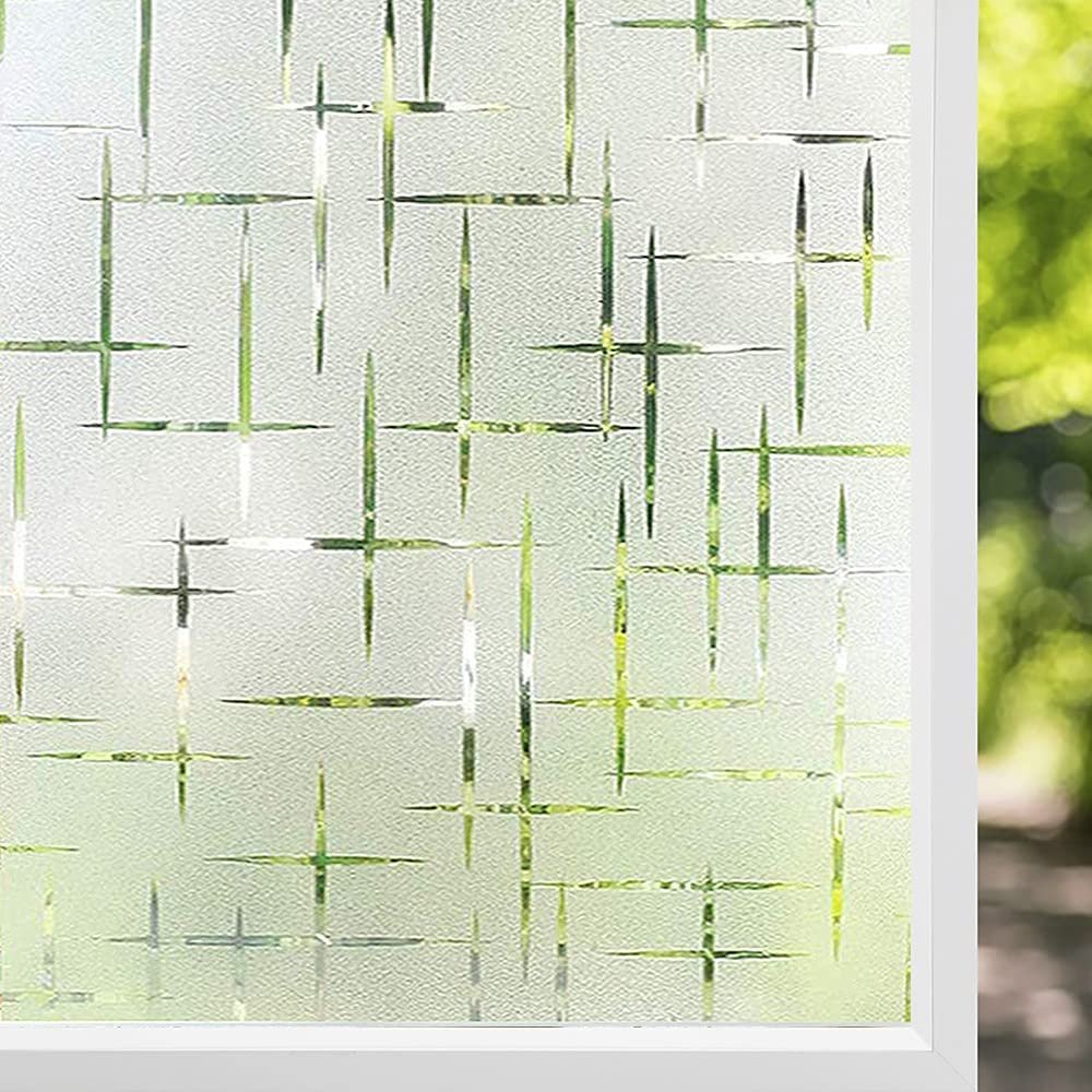 UDK Rainbow Decorative Window Film Privacy Stained Glass Vinyl Self Adhesive Film Static Cling Insulation Window Sticker
