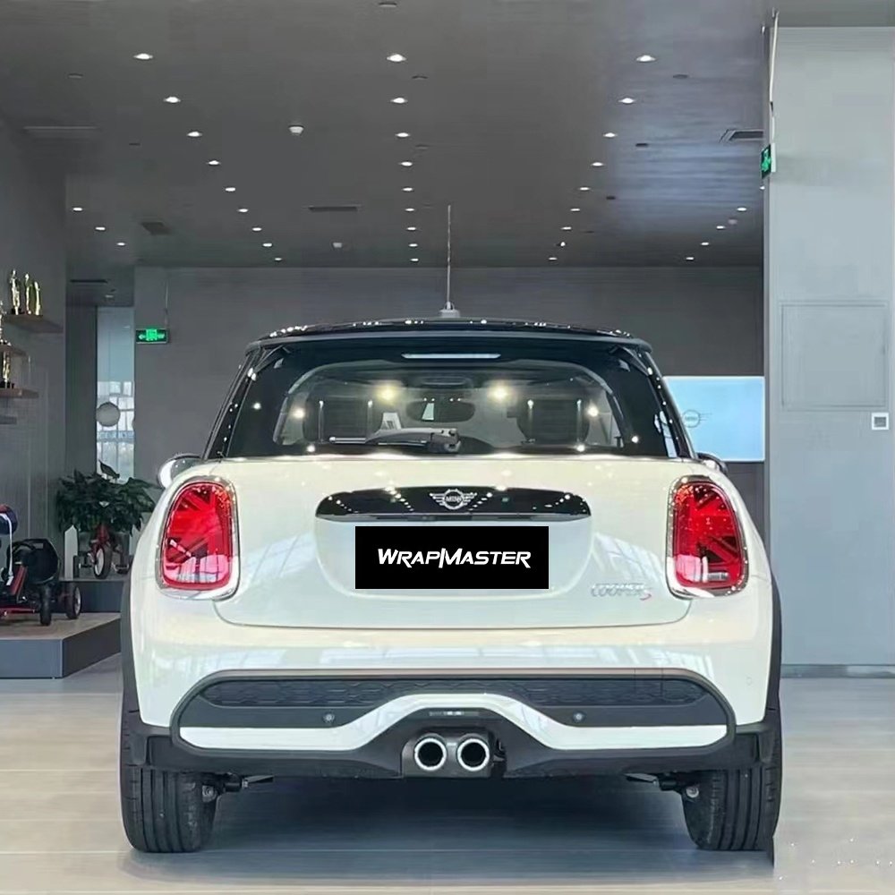 WRAPMASTER 1.52*17m PET Coopers White Car Wrap Film Bright Glossy PVC Car Wrapping Vinyl Film