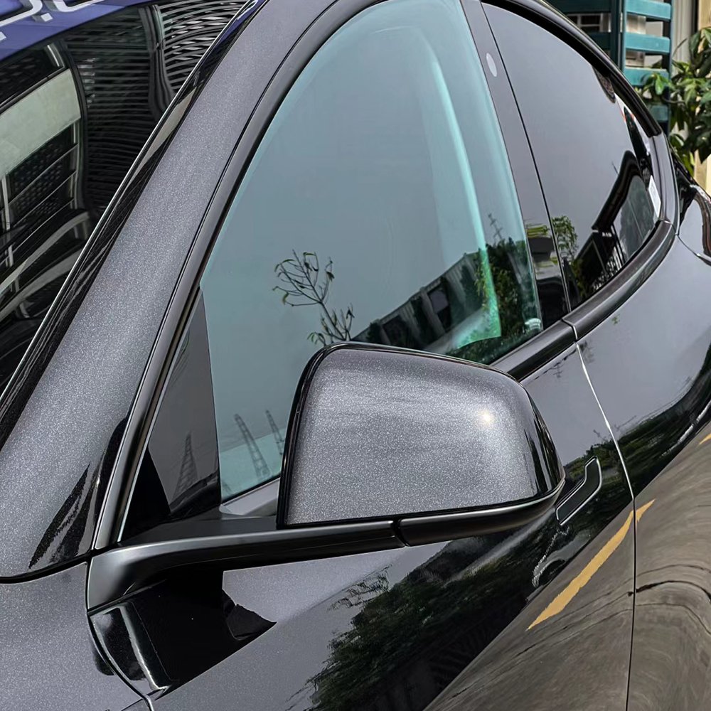 High Quality 1.52*17m PET Metallic Sparkling Black Air Bubble Free Car Wrap Vinyl Film Self Adhesive Auto Protection Film