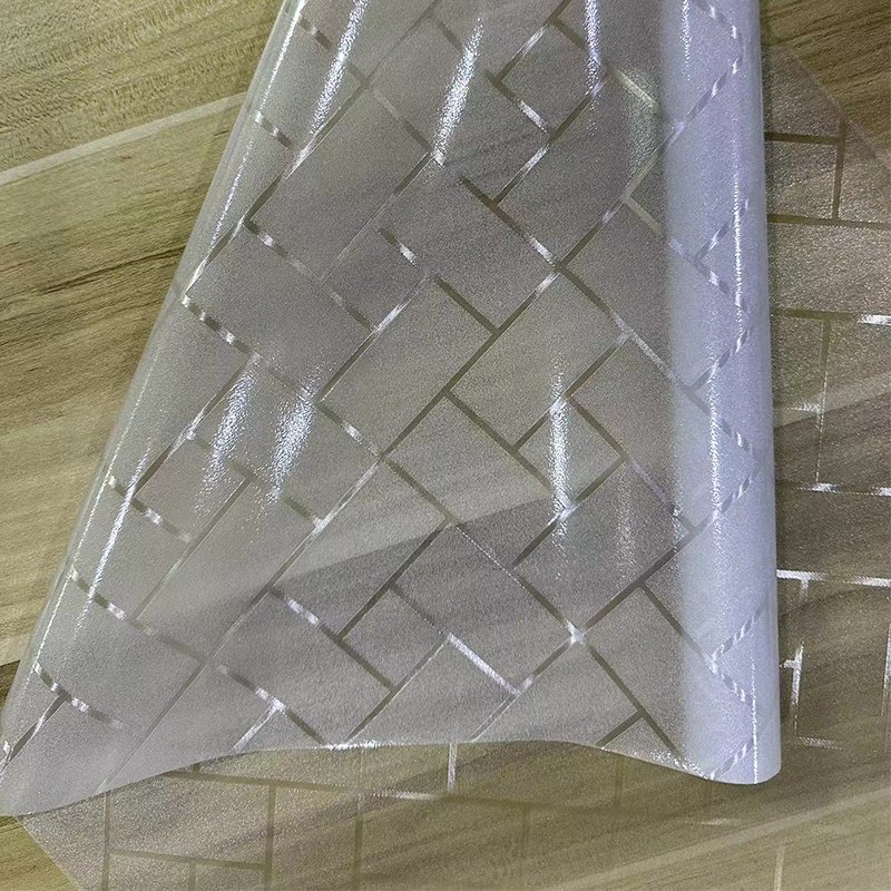 Colorful Modern Embossed PVC Glass Film 70cm Width Stylish and Elegant Decorative Roll for Hotel Spaces