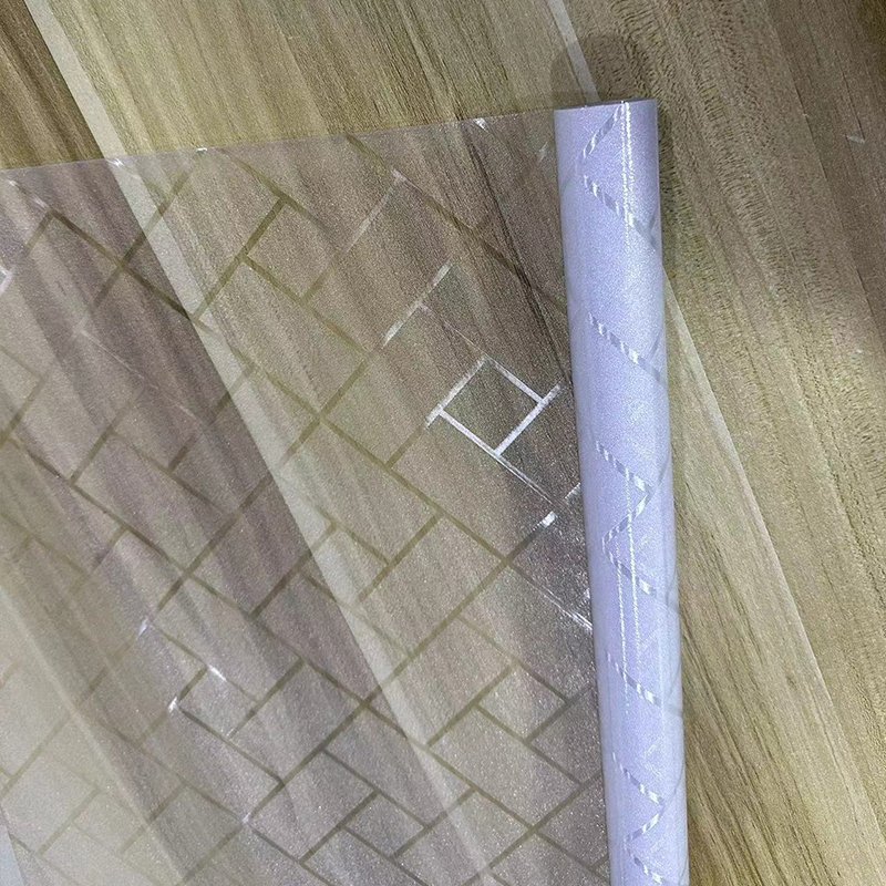 Colorful Modern Embossed PVC Glass Film 70cm Width Stylish and Elegant Decorative Roll for Hotel Spaces
