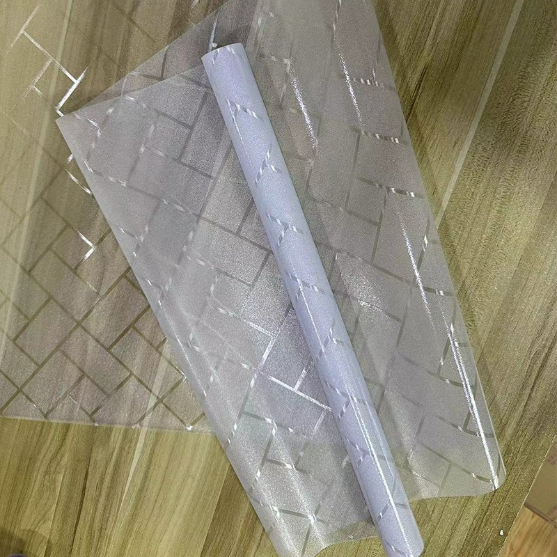 Colorful Modern Embossed PVC Glass Film 70cm Width Stylish and Elegant Decorative Roll for Hotel Spaces