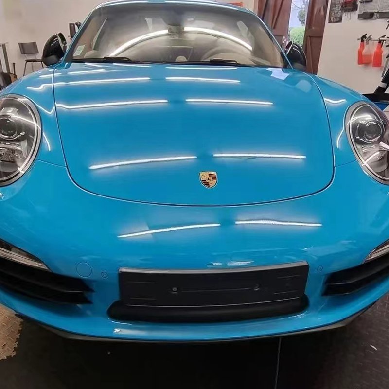 Wet Dry Applied Glossy Miami blue self healing car wrap Film 1.52*15m full roll Automobile color change wrap film