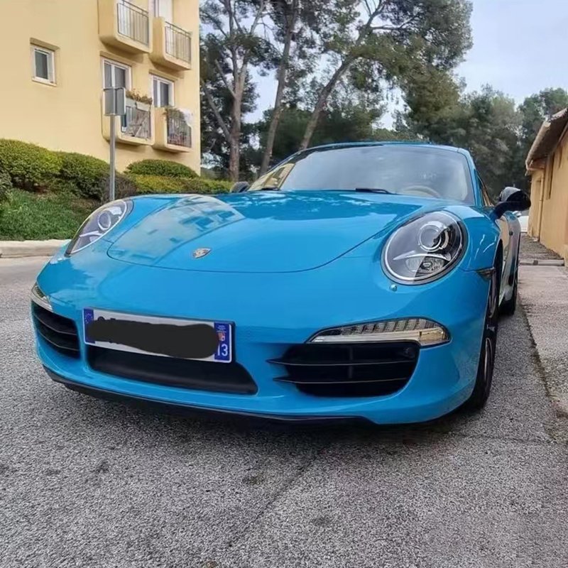Wet Dry Applied Glossy Miami blue self healing car wrap Film 1.52*15m full roll Automobile color change wrap film