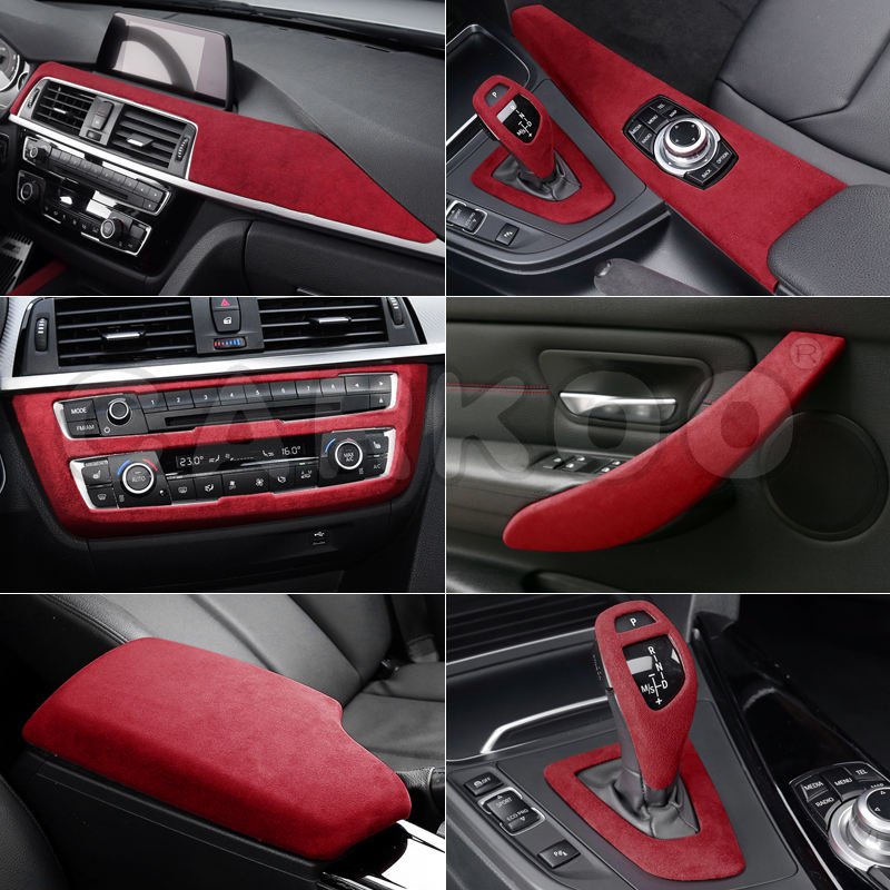 Alcantara Wrap Car Armrest Box Panel Sticker Decals Car Interior Accessories vehicle interior decoration film
