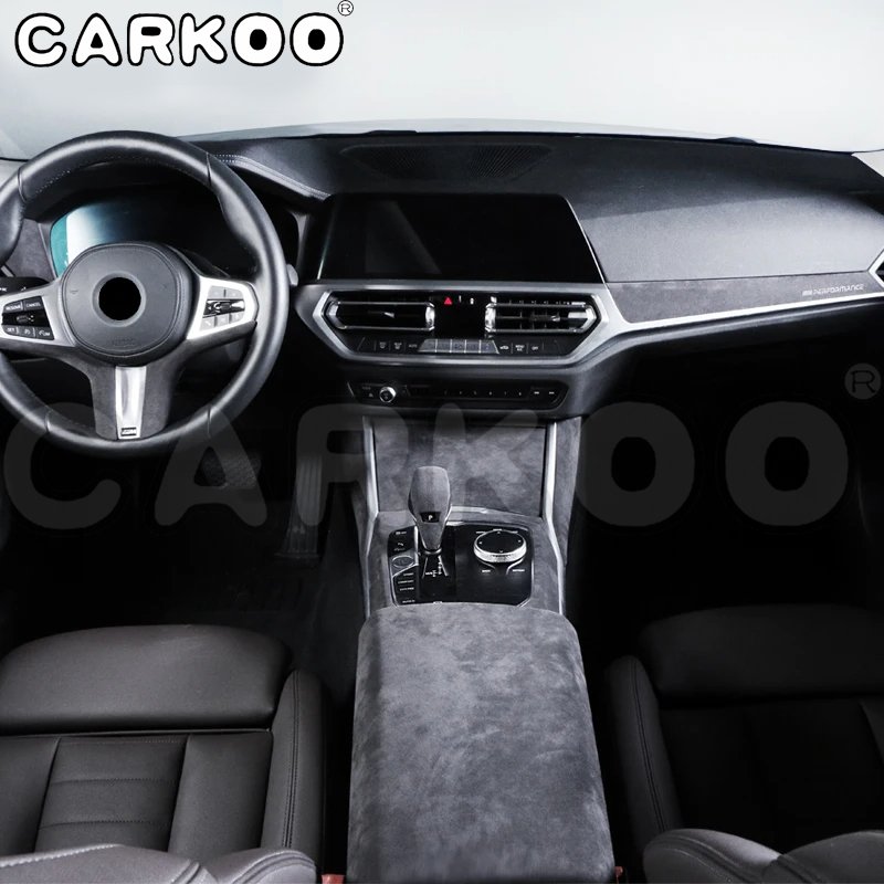 Alcantara Wrap Car Armrest Box Panel Sticker Decals Car Interior Accessories vehicle interior decoration film