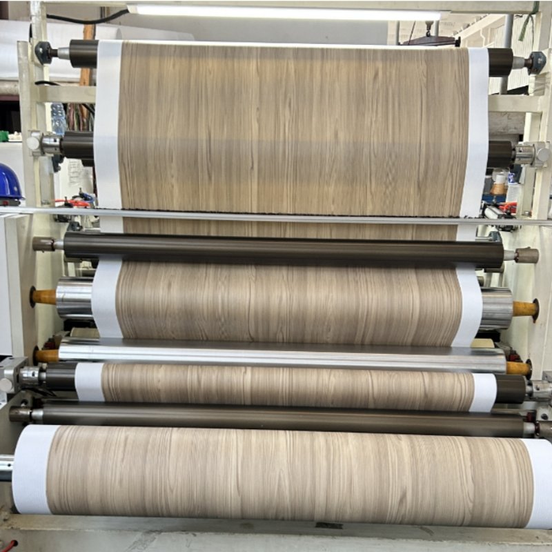 Factory Supply Textuer Embossed wood grain pvc decorative film for mdf wpc door furniture wall cabinet