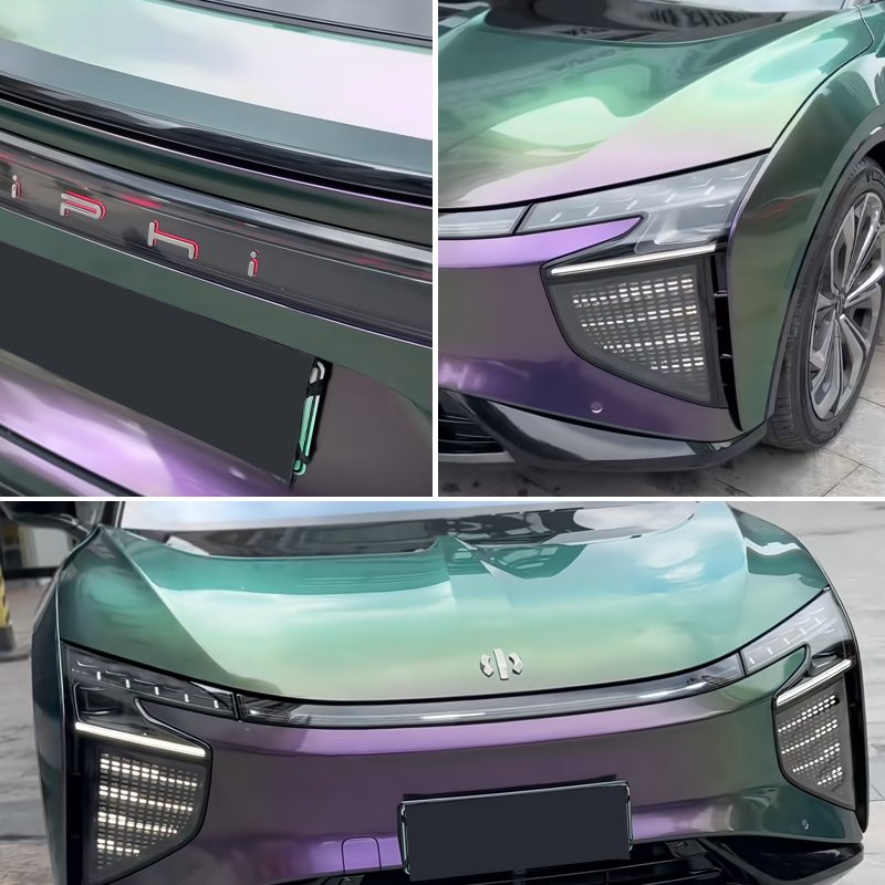 Color Changing Dream Green turn Purple Car Decoration Sticker PET PPF Color Car Wrap Film
