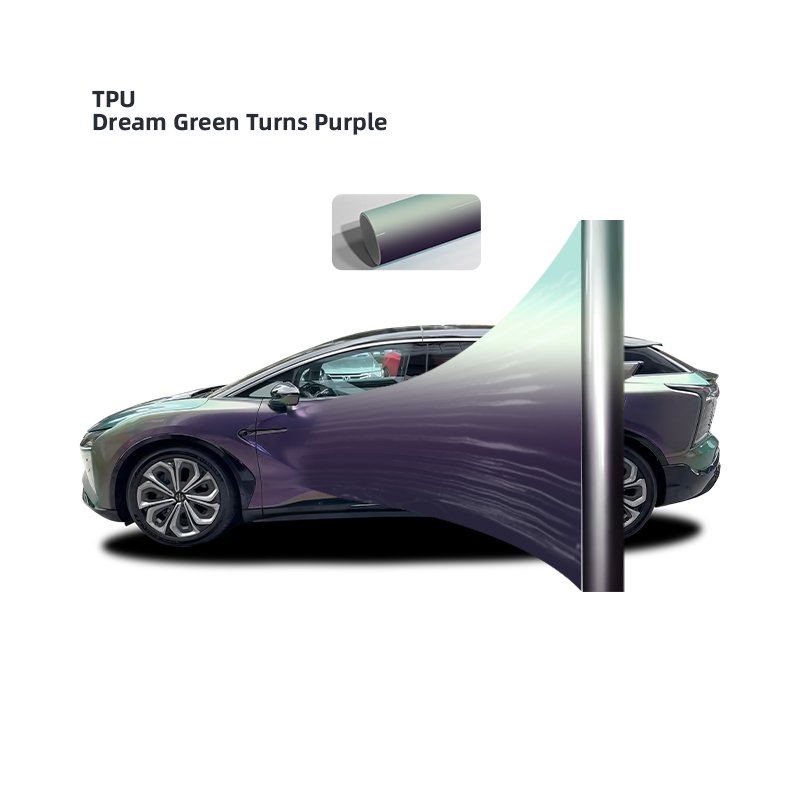 Color Changing Dream Green turn Purple Car Decoration Sticker PET PPF Color Car Wrap Film