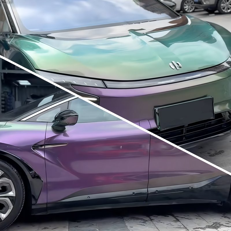 Color Changing Dream Green turn Purple Car Decoration Sticker PET PPF Color Car Wrap Film