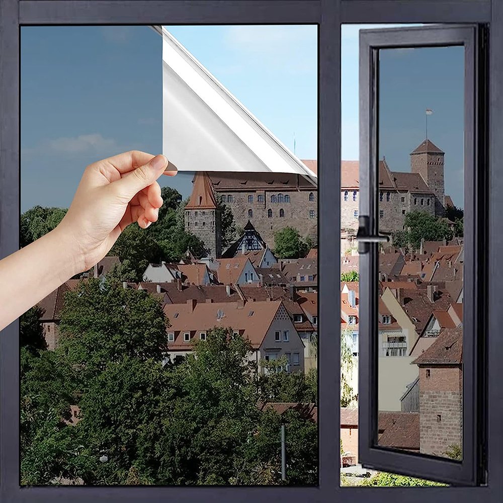 1.52*30M Reflective Heat Reject Stay Cool Black Silver UV96% Protect Privacy Black Silver Building Window film