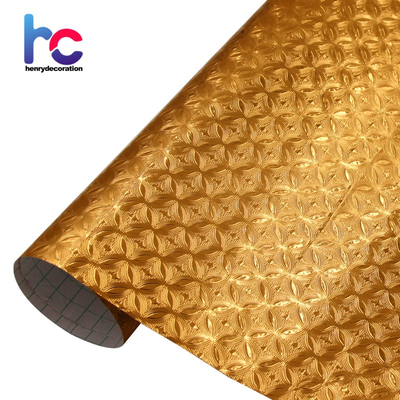 Henry decoration hot selling self adhesive opaque rich and noble decorative films for house decorating metalized pvc film