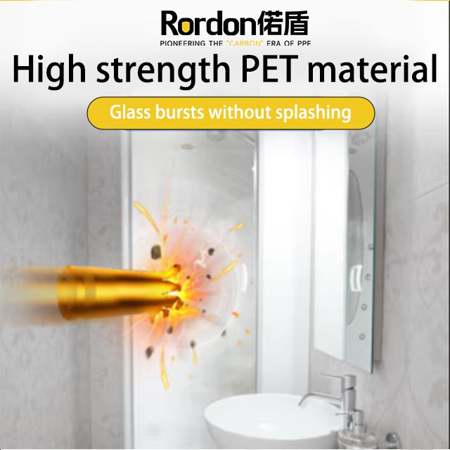 Rordon 4mil PET Transparent HD Glass Explosion-proof Window Tint Film Safety Decorative Film for Home and Building Glass