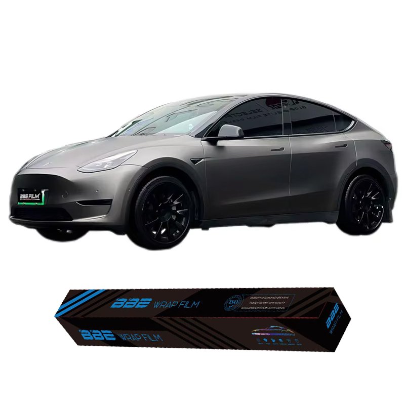 BBE PET Super Matte Meteorite Grey Car Color Change Changing Paint Protection Anti Scratch UV Sand Stickers Decals Film