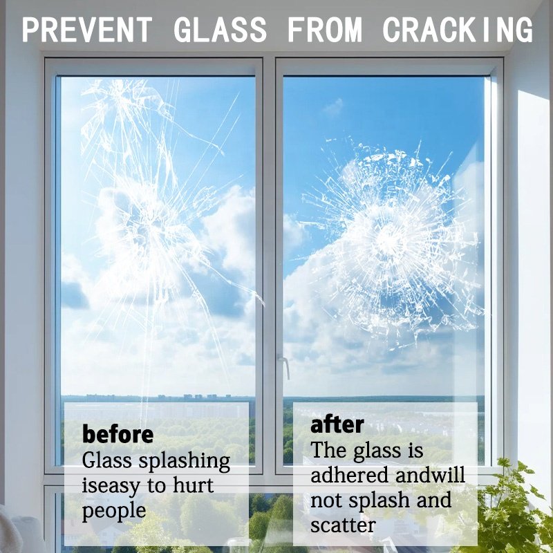 1.52*30m PET Transparent HD glass Explosion-proof window tint film safety decorative film for building glass
