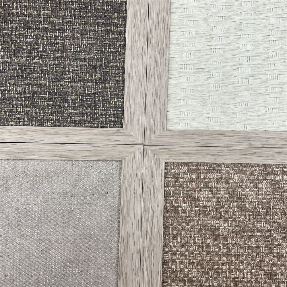 New surface woven mesh fabric home hotel bedroom furniture decorative lamination wall panel PVC films for MDF