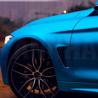 New Arrived air bubble free 1.52 x 20M Matte Chrome Metallic Blue Car Vinyl Wrap