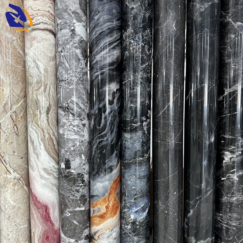 Anti-Scratch Digital Printing Marble PET PVC Decorative Film For Furniture Laminating PET PVC Foil Rolls For Flatted Wall Panel