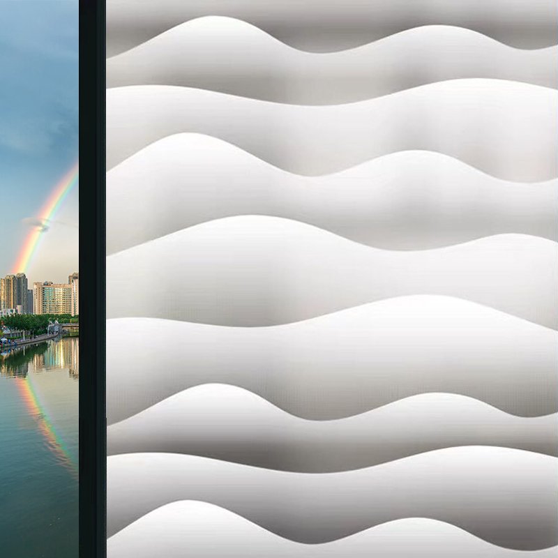 Colorful Modern Embossed PVC Glass Film 40cm Width Stylish and Elegant Decorative Roll for Hotel Spaces