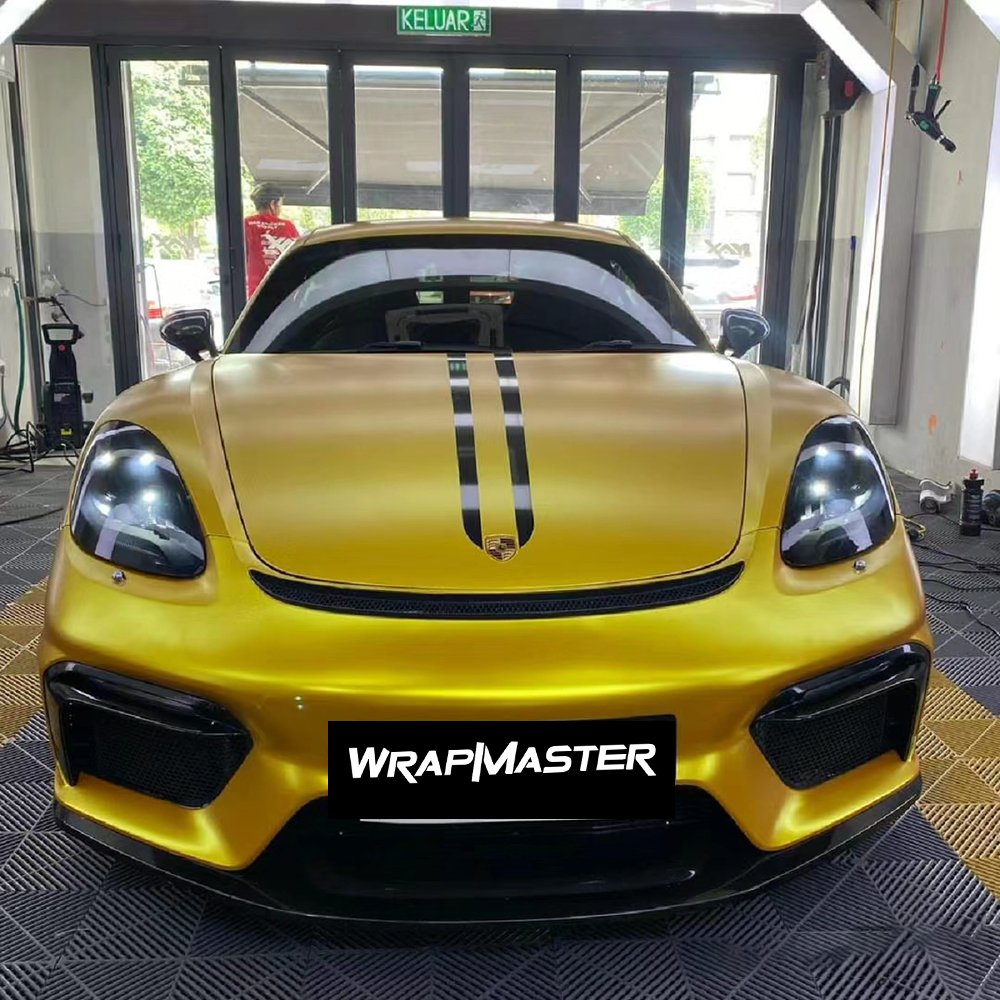 Wrapmaster Factory Price Matte Heavy Metal Gold Yellow Super Heavy Metal Automotive Protective Film Car Wrap Vinyl Films