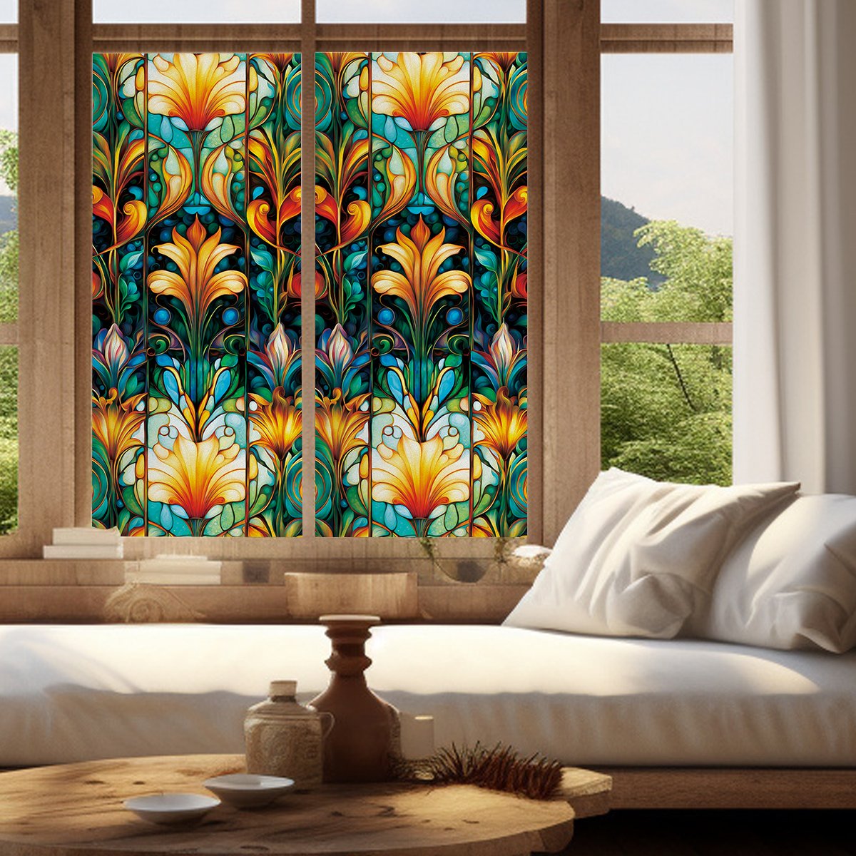 High Quality Rainbow Privacy Decorative Pvc Static Cling sunflower Window Electrostatic adsorption Glass Film Sticker