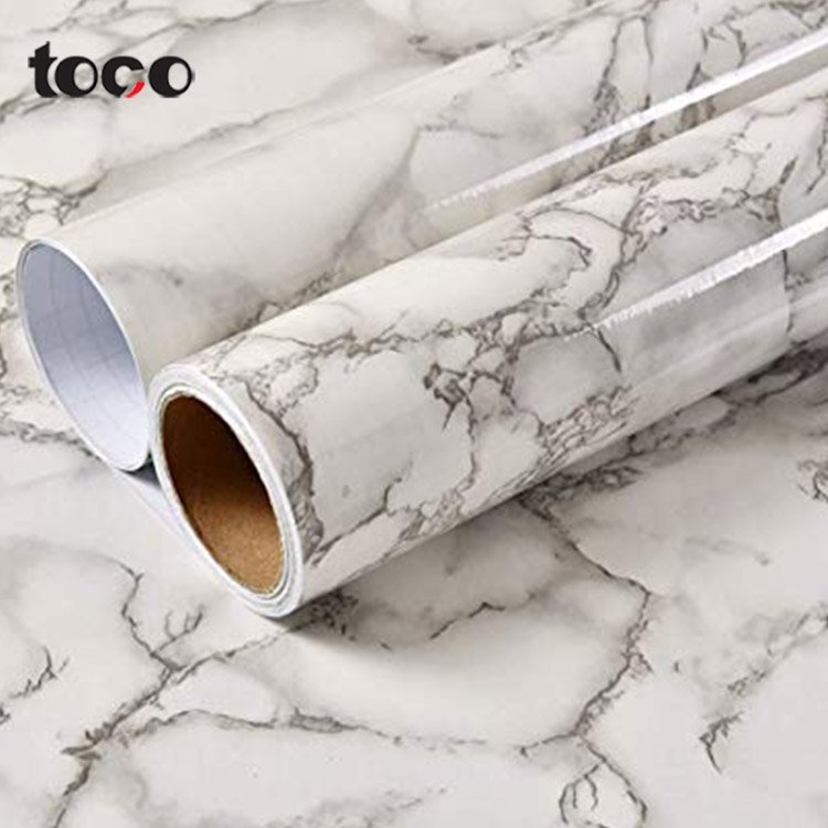 TOCO Texture Living room Laminate Cabinet Wrap PVC Furniture Film Vinyl Marble Pattern PVC Decorative Film