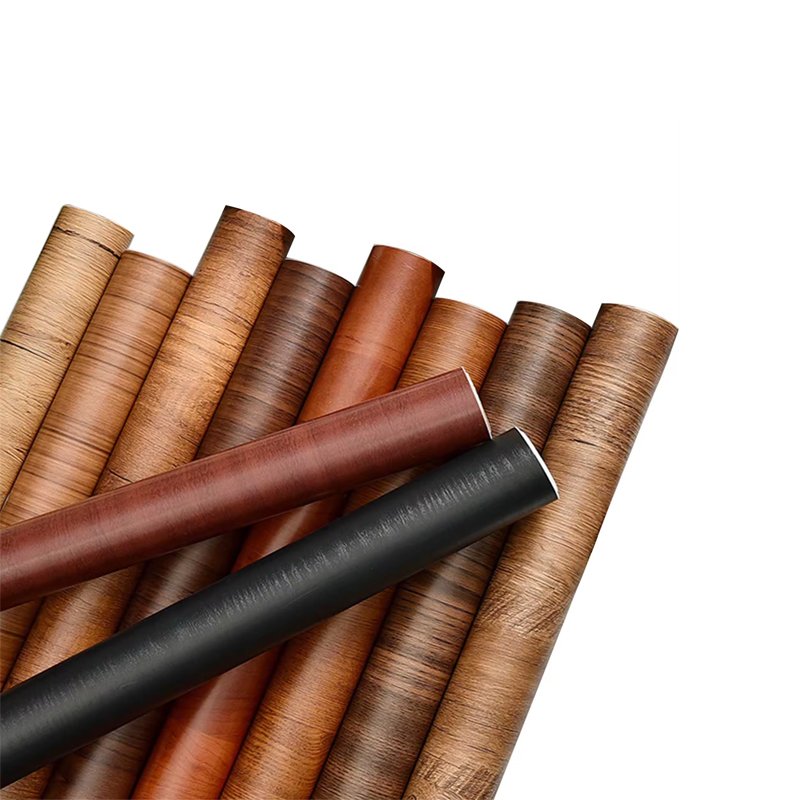 2024 Vinyl wrap roll wooden colour PVC decor film wood texture forsting polyvinyl foil pvc laminating wooden sheet for door skin