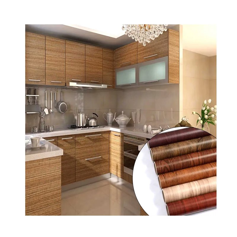 2024 Vinyl wrap roll wooden colour PVC decor film wood texture forsting polyvinyl foil pvc laminating wooden sheet for door skin