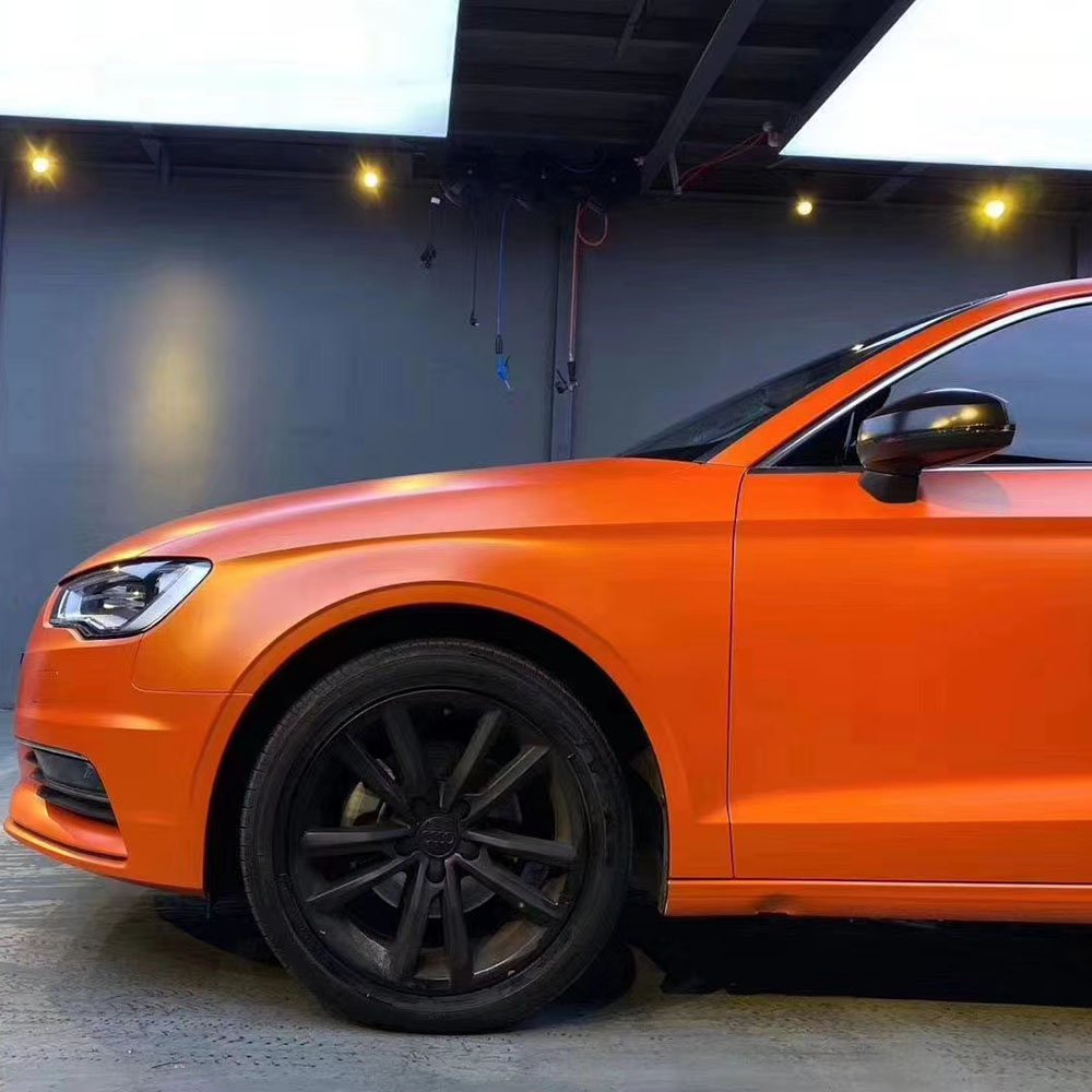 WRAPMASTER 5*56ft Satin Metallic Orange vehicle wraps Car vinyl Wrapping film