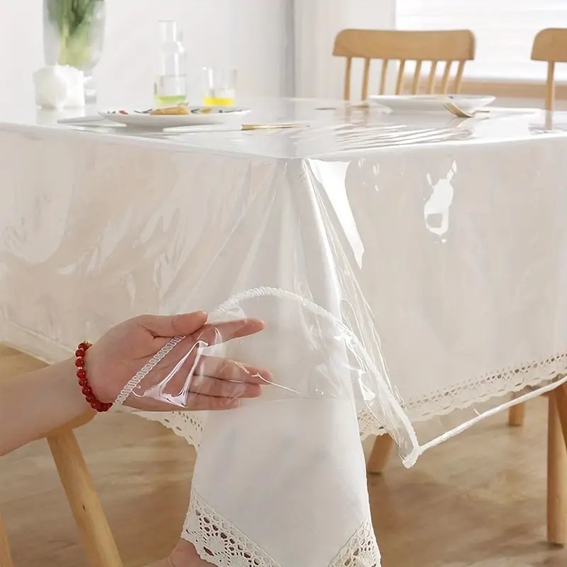 PVC Transparent Square Tablecloth Table Protector Desk Blotter Mat Clear Waterproof Anti Scratch Table Cover For Home Decor