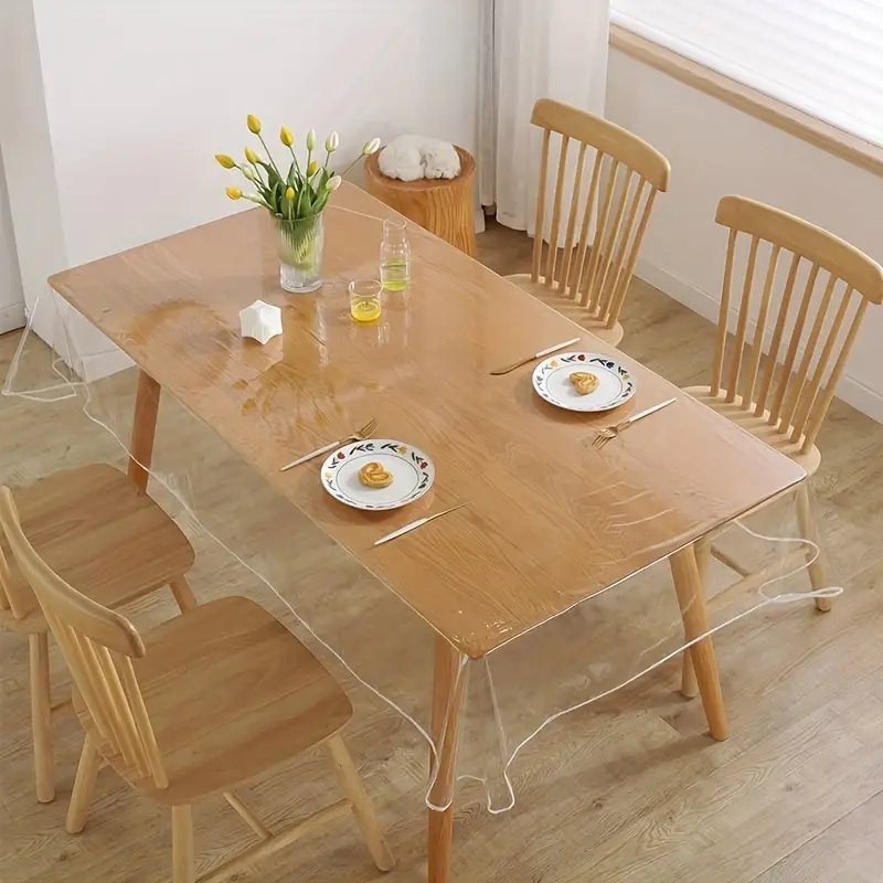 PVC Transparent Square Tablecloth Table Protector Desk Blotter Mat Clear Waterproof Anti Scratch Table Cover For Home Decor