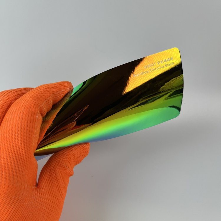 Rainbow Chrome Black car wrap car stickers car wrapping vinyl high quality papel ahumado para carro