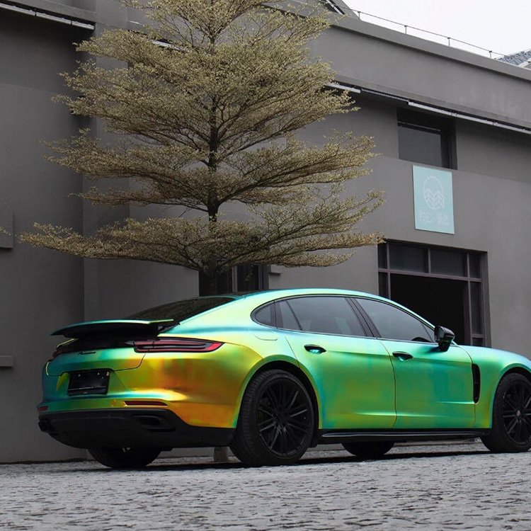 Rainbow Chrome Black car wrap car stickers car wrapping vinyl high quality papel ahumado para carro