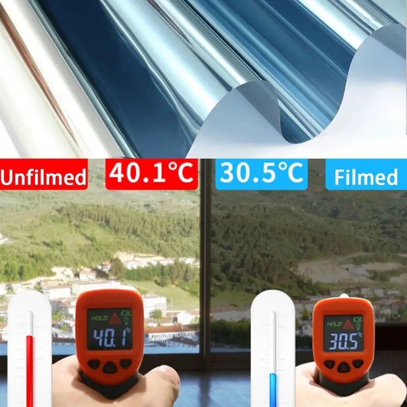One Way Privacy Window Film Premium Window Film: Sun Blocking, Heat Control, Anti-UV, and Privacy Protection for Home and Office