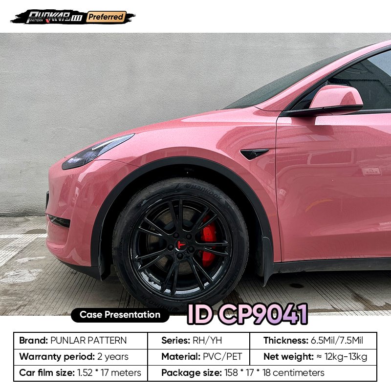 Factory Original Color Red Car Wrap Vinyl PET High-Gloss PVC Film 1.52CM Car Stickers Waterproof Color-Changing Film