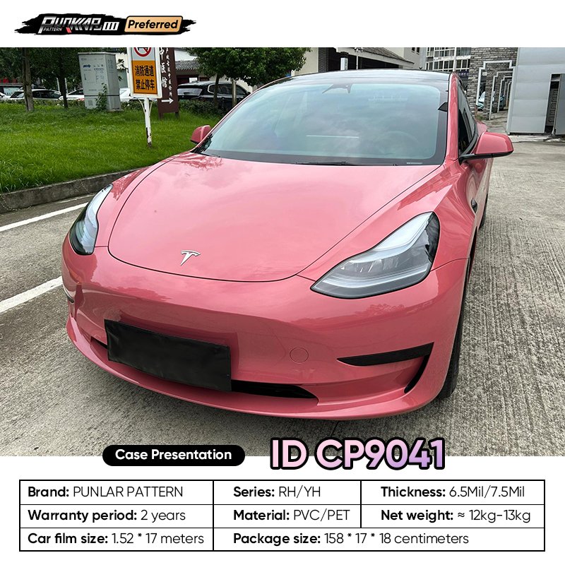 Factory Original Color Red Car Wrap Vinyl PET High-Gloss PVC Film 1.52CM Car Stickers Waterproof Color-Changing Film