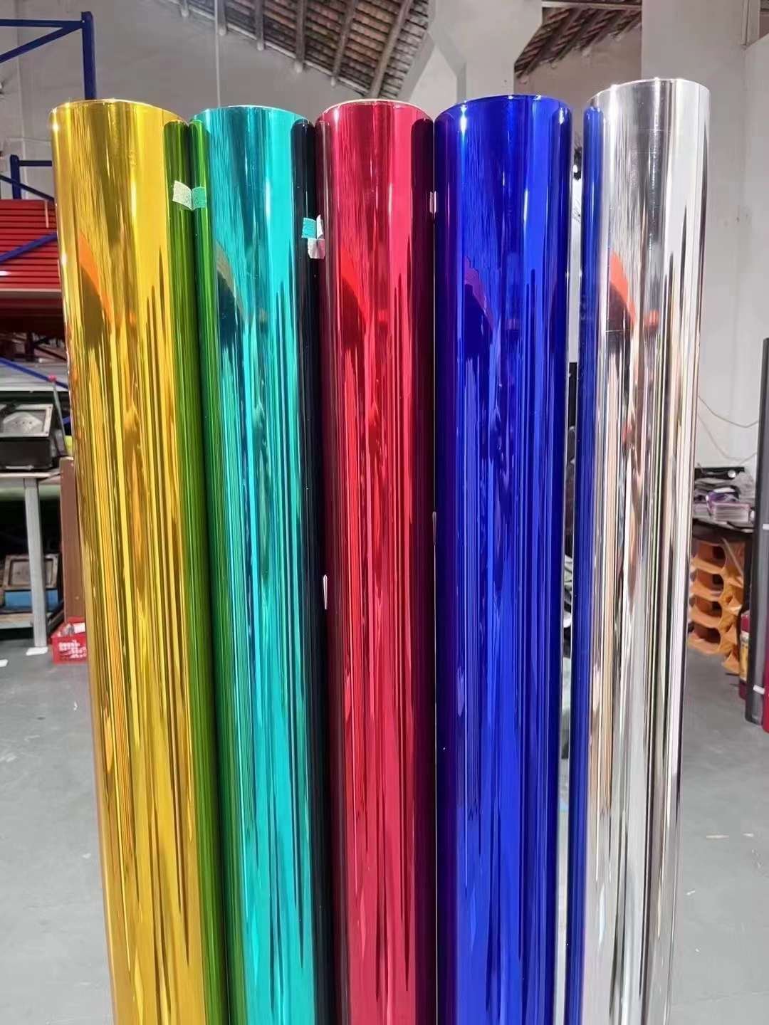 Chrome Metal PVC Film Colorful Light Electroplate Chrome Silver Car Wrap Tint Decorative Film Electrooptical Mirror Body