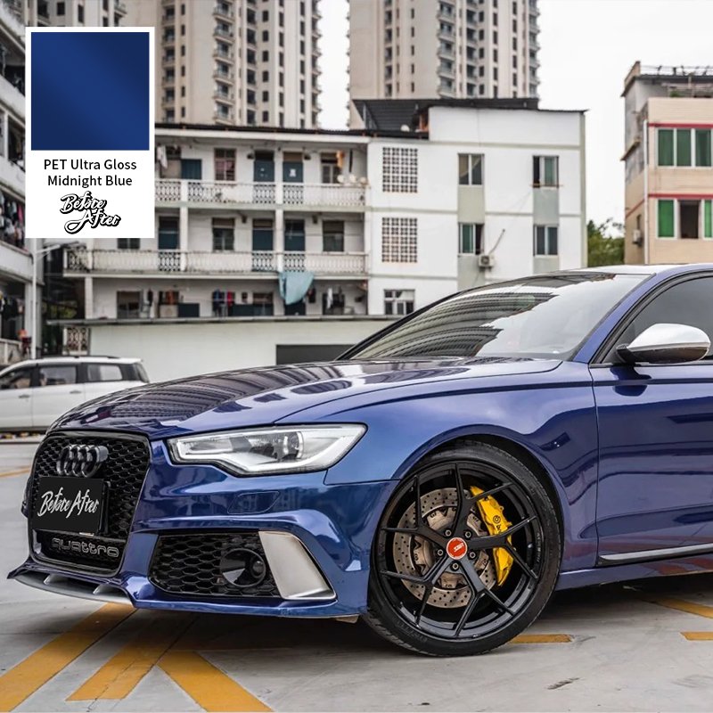 Factory wholesale car wrap film self-repairing blue car film super bright crystal midnight blue vinyl wraps film