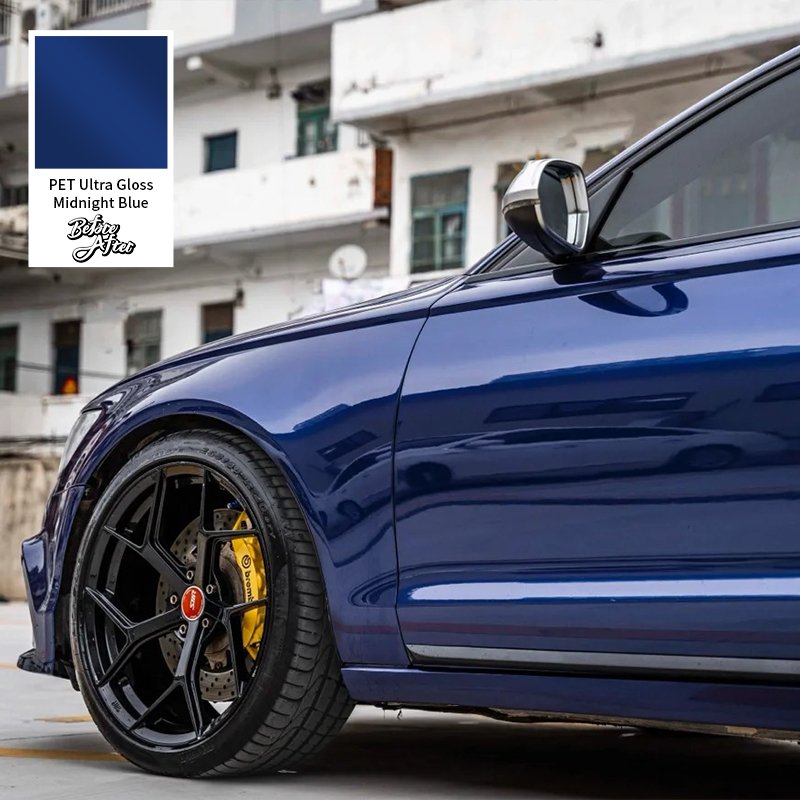 Factory wholesale car wrap film self-repairing blue car film super bright crystal midnight blue vinyl wraps film