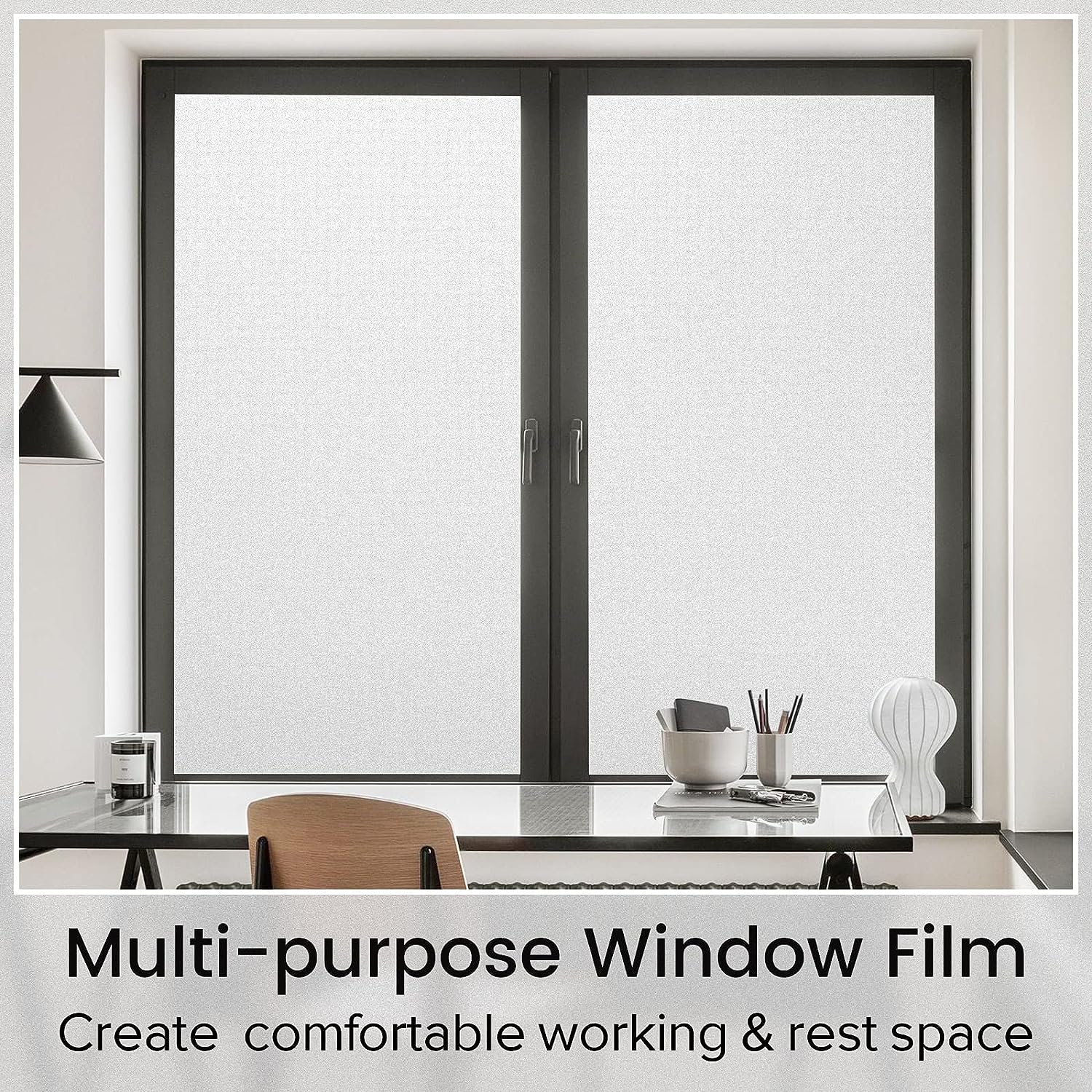 JUARATECH Printing Removable Frosted Film Static Cling Glass Film No Glue Window Sticker Printing word