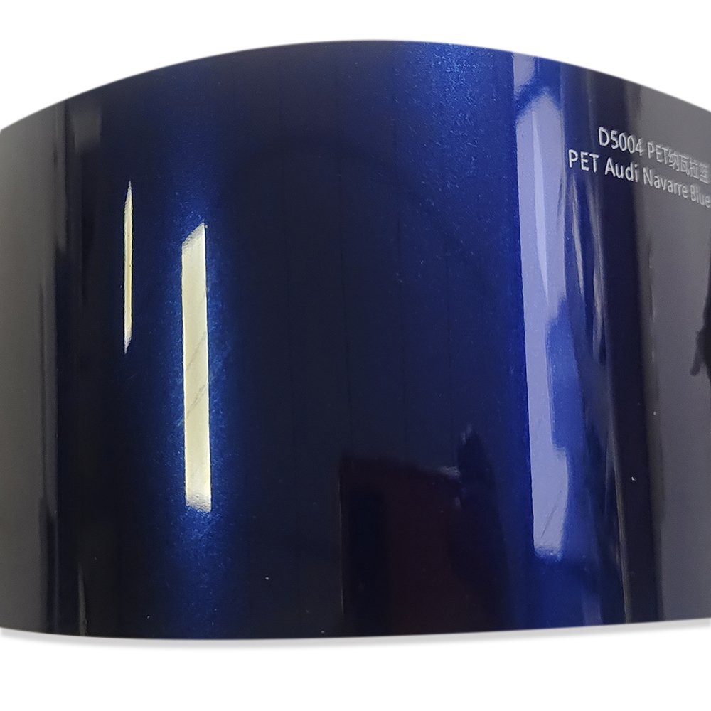 Repositionable Car Vinyl Wrap PET Metallic Navarre Blue UV Resistant Premium Automobile Vehicle Wraps
