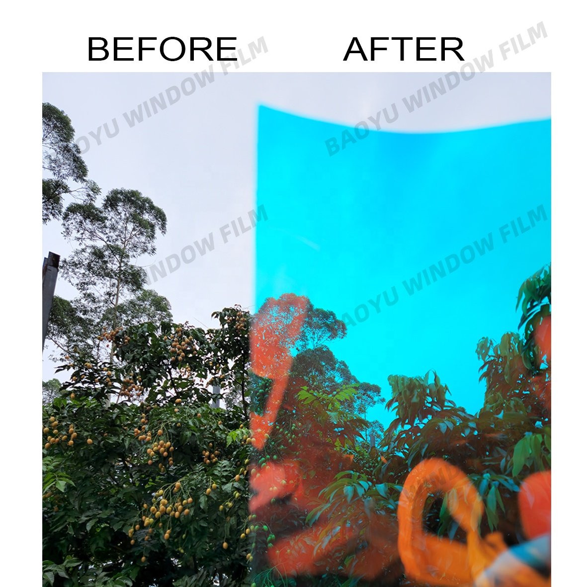 Decorative film colorful home office glass color Block UV transparent film Dazzling Blue