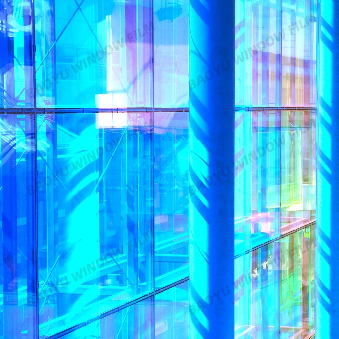 Decorative film colorful home office glass color Block UV transparent film Dazzling Blue