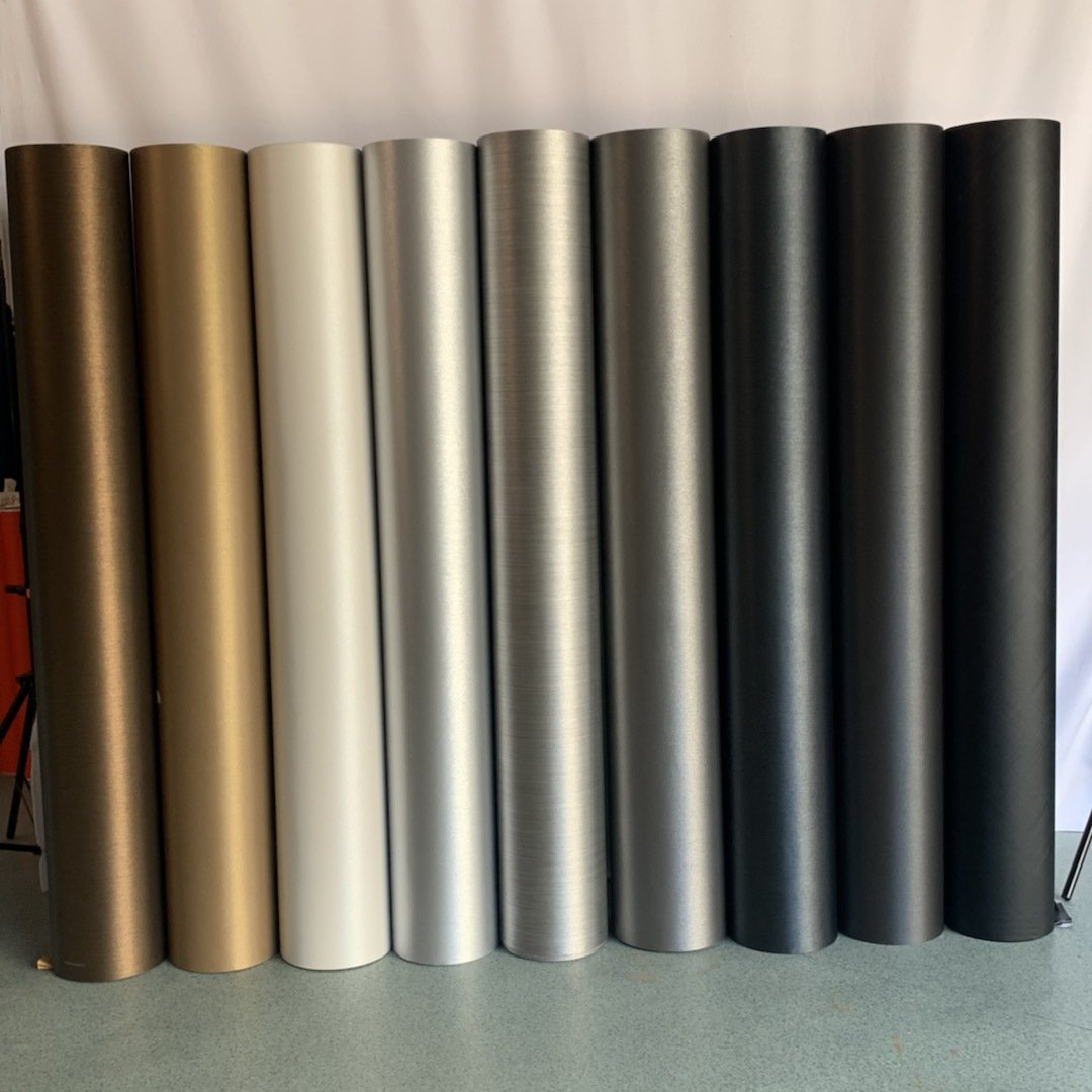 matte/ shiny soft touch anti-Scratch metallic PVC Decorative Film for vacuum membrane wrapping profile