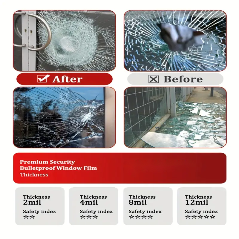 Carlise Anti theft window security and safety film, glass protection, solar control, transparent window color film