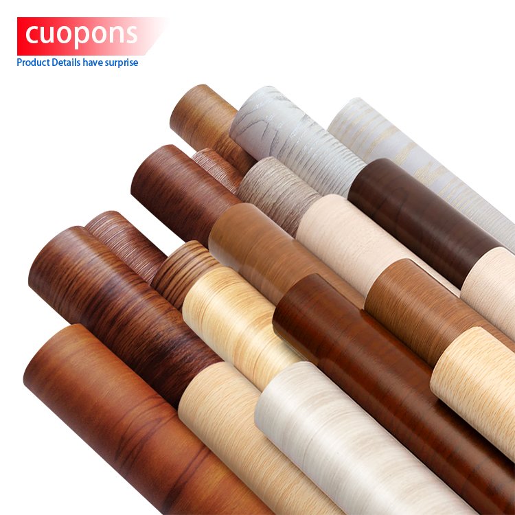 High quality Home Decorative PVC Foil for Cabinet Doors Wood Grain pvc film Self-Adhesive pvc membrane film