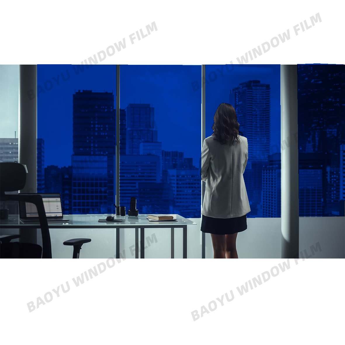 Block UV glass Beautiful Decorative film colorful transparent color film Sky Blue home office